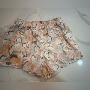 FP Movement by Free People Floral Cargo Shorts - Peach and Gray